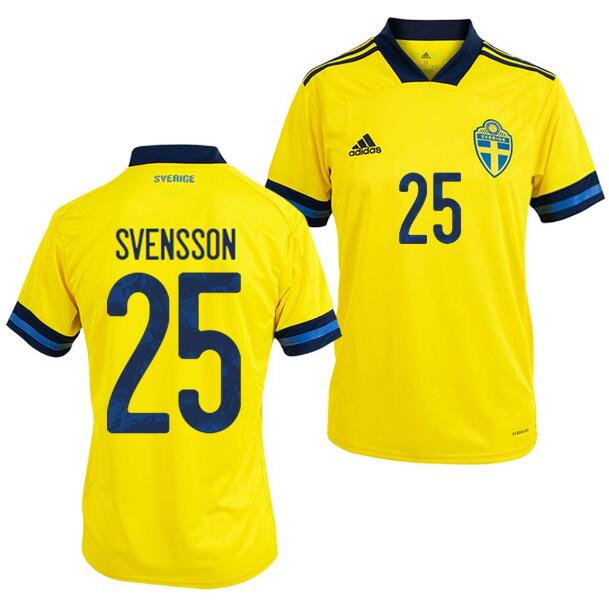 2020 EURO Sweden Home Kit Soccer Jersey Gustav Svensson #25